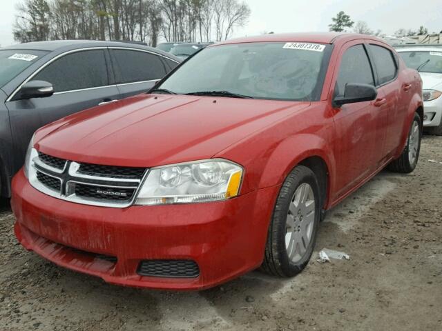 1B3BD4FB5BN542036 - 2011 DODGE AVENGER EX RED photo 2