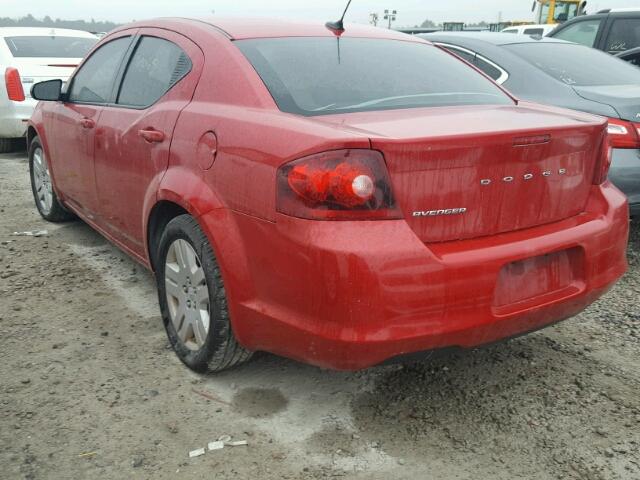 1B3BD4FB5BN542036 - 2011 DODGE AVENGER EX RED photo 3