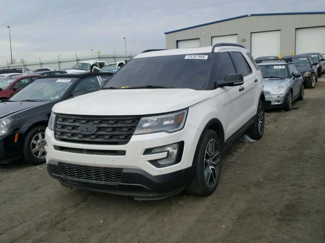 1FM5K8GT4GGD13256 - 2016 FORD EXPLORER S WHITE photo 2