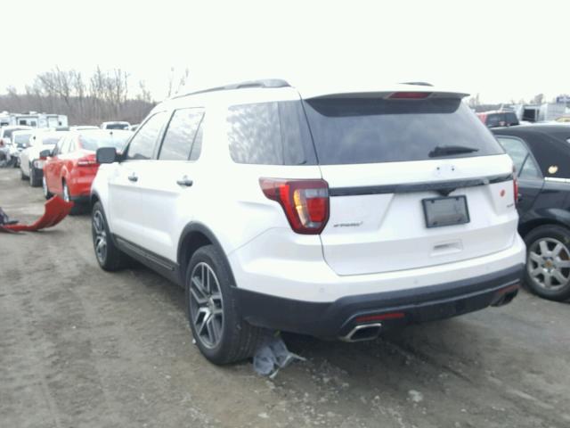 1FM5K8GT4GGD13256 - 2016 FORD EXPLORER S WHITE photo 3