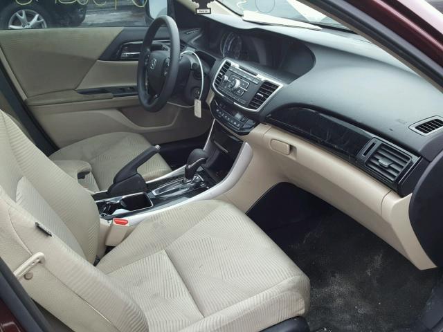 1HGCR2F30GA085265 - 2016 HONDA ACCORD LX MAROON photo 5