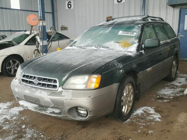 4S3BH6861Y7601403 - 2000 SUBARU LEGACY OUT GREEN photo 2