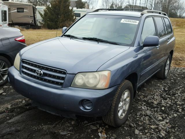 JTEGF21A530082310 - 2003 TOYOTA HIGHLANDER BLUE photo 2