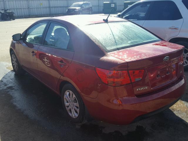 KNAFU4A23A5224175 - 2010 KIA FORTE EX BURGUNDY photo 3