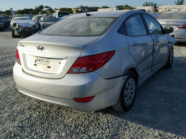 KMHCT4AE1FU795885 - 2015 HYUNDAI ACCENT GLS SILVER photo 4