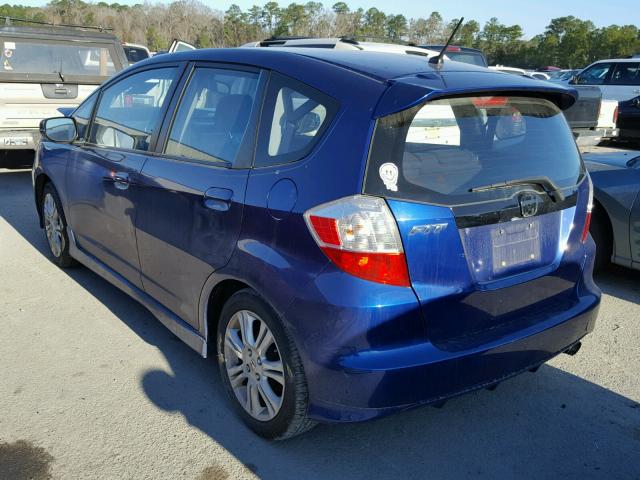 JHMGE8H42AS004206 - 2010 HONDA FIT SPORT BLUE photo 3