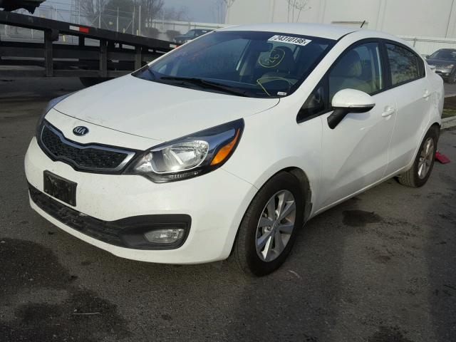 KNADN4A3XE6354581 - 2014 KIA RIO EX WHITE photo 2