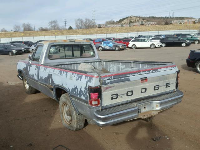 1B7KE26C3NS562882 - 1992 DODGE D-SERIES D GRAY photo 3