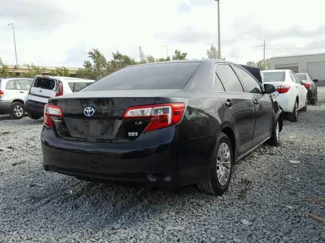 4T1BD1FKXDU083815 - 2013 TOYOTA CAMRY HYBR BLACK photo 4