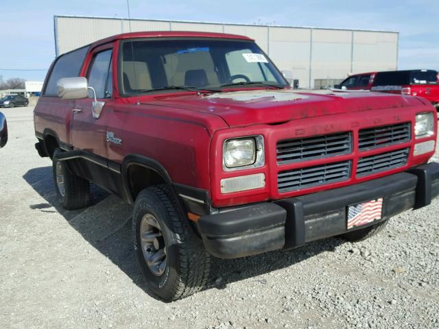 3B4GM17Y0NM567122 - 1992 DODGE RAMCHARGER RED photo 1