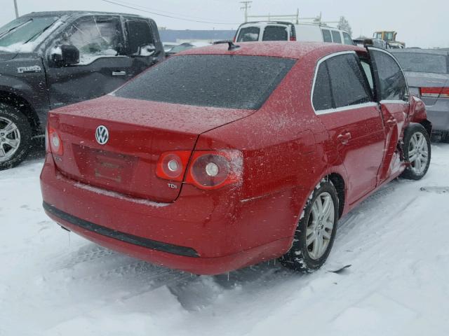 3VWST71K96M033803 - 2006 VOLKSWAGEN JETTA TDI RED photo 4