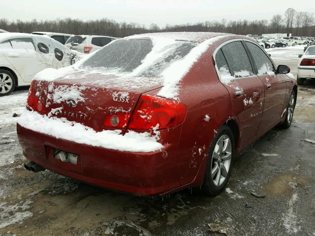 JNKCV51F95M312184 - 2005 INFINITI G35 MAROON photo 4