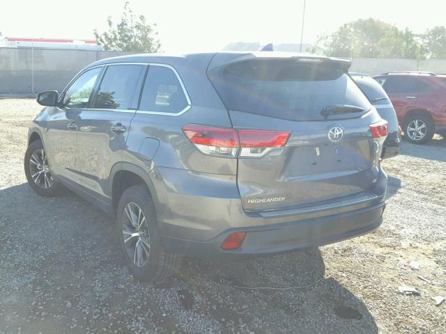 5TDZZRFH4HS234133 - 2017 TOYOTA HIGHLANDER GRAY photo 3