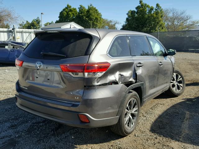 5TDZZRFH4HS234133 - 2017 TOYOTA HIGHLANDER GRAY photo 4