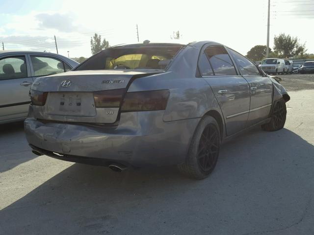 5NPEU46F28H356526 - 2008 HYUNDAI SONATA SE GRAY photo 4