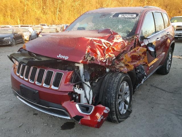 1C4RJFBGXFC645988 - 2015 JEEP GRAND CHER RED photo 2