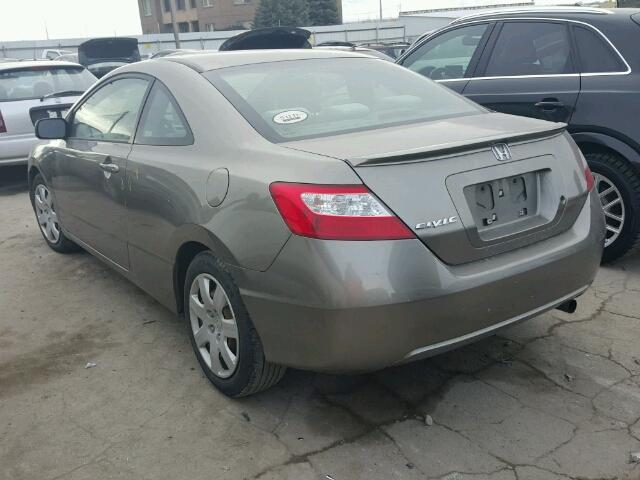 2HGFG11667H517938 - 2007 HONDA CIVIC LX GRAY photo 3