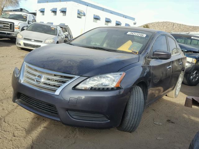 3N1AB7AP2EY300853 - 2014 NISSAN SENTRA S GRAY photo 2