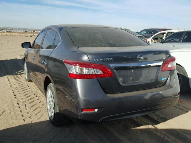 3N1AB7AP2EY300853 - 2014 NISSAN SENTRA S GRAY photo 3