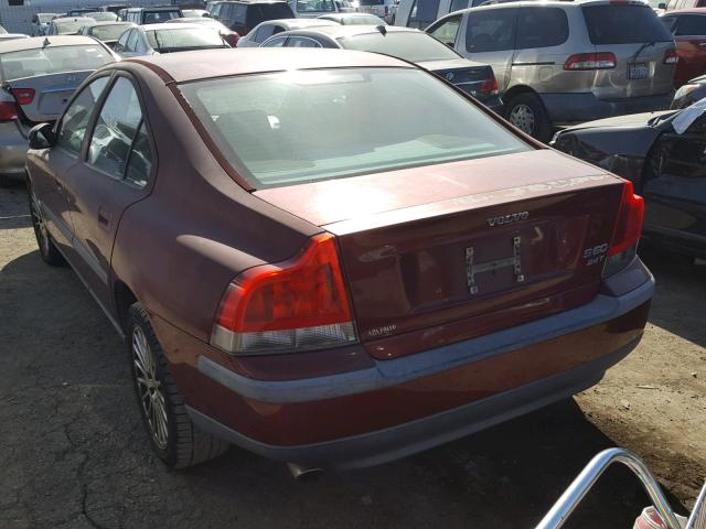 YV1RS58D112006444 - 2001 VOLVO S60 2.4T MAROON photo 3
