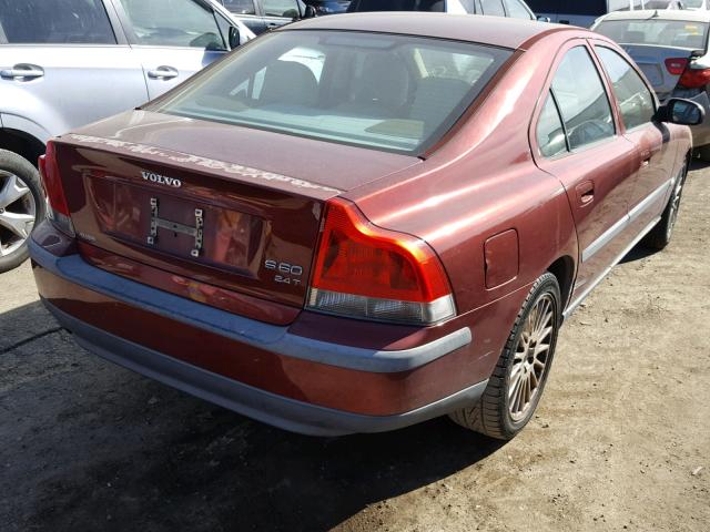 YV1RS58D112006444 - 2001 VOLVO S60 2.4T MAROON photo 4