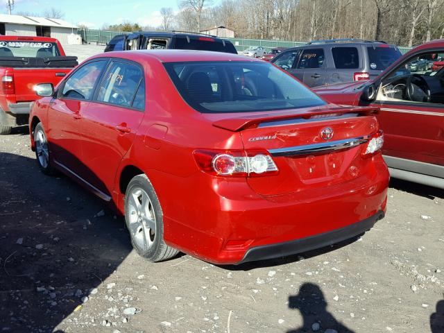 2T1BU4EE2DC987625 - 2013 TOYOTA COROLLA BA RED photo 3