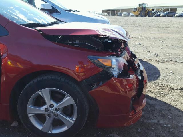 2T1BU4EE2DC987625 - 2013 TOYOTA COROLLA BA RED photo 9