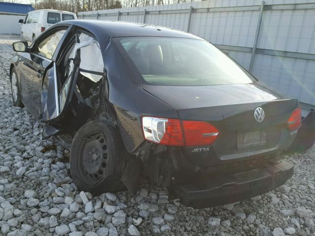 3VWDX7AJ2DM308459 - 2013 VOLKSWAGEN JETTA SE BLACK photo 3