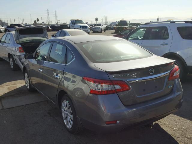 3N1AB7AP0FY252559 - 2015 NISSAN SENTRA S GRAY photo 3