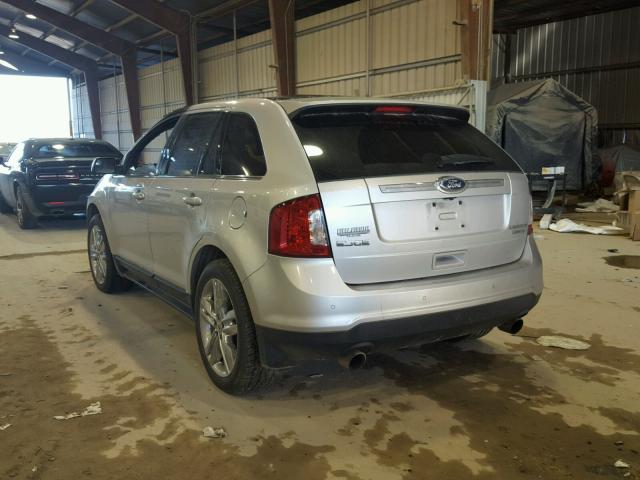 2FMDK3K94CBA56465 - 2012 FORD EDGE LIMIT SILVER photo 3