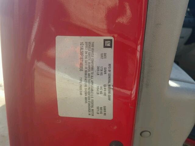 1G1AL58F187146856 - 2008 CHEVROLET COBALT LT RED photo 10