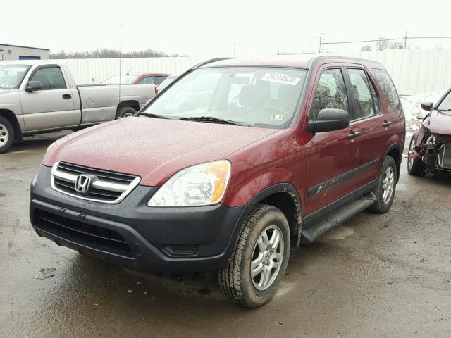 JHLRD784X4C046101 - 2004 HONDA CR-V LX MAROON photo 2