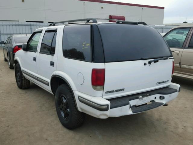 1GNDT13W0X2212160 - 1999 CHEVROLET BLAZER WHITE photo 3