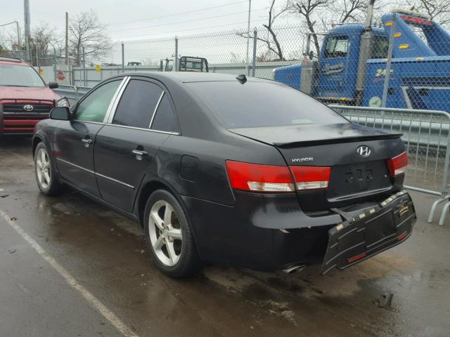 5NPEU46F66H030161 - 2006 HYUNDAI SONATA BLACK photo 3