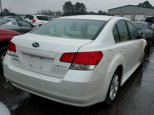 4S3BMAC60C1010853 - 2012 SUBARU LEGACY 2.5 WHITE photo 4