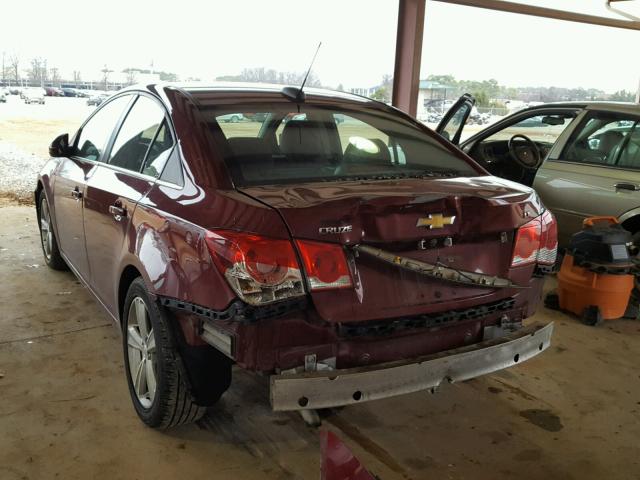 1G1PE5SB0F7183355 - 2015 CHEVROLET CRUZE LT MAROON photo 3