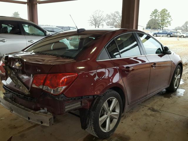 1G1PE5SB0F7183355 - 2015 CHEVROLET CRUZE LT MAROON photo 4