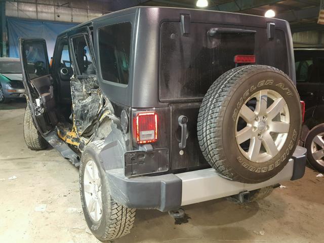 1C4BJWEG4DL515778 - 2013 JEEP WRANGLER U BLACK photo 3