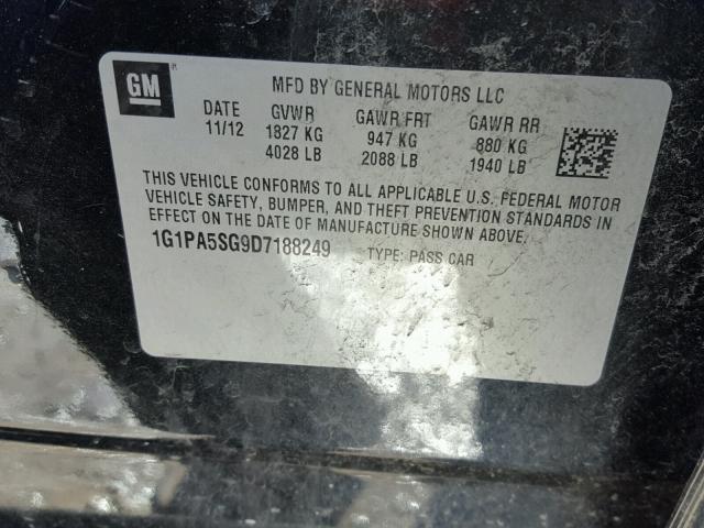 1G1PA5SG9D7188249 - 2013 CHEVROLET CRUZE LS GRAY photo 10