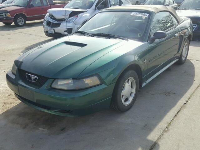 1FAFP44411F167854 - 2001 FORD MUSTANG GREEN photo 2