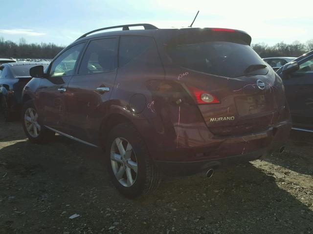 JN8AZ18W39W120074 - 2009 NISSAN MURANO S BURGUNDY photo 3