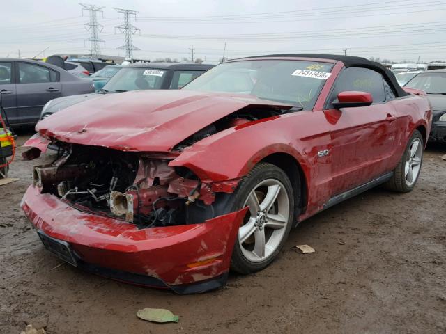 1ZVBP8FF8C5258592 - 2012 FORD MUSTANG GT RED photo 2