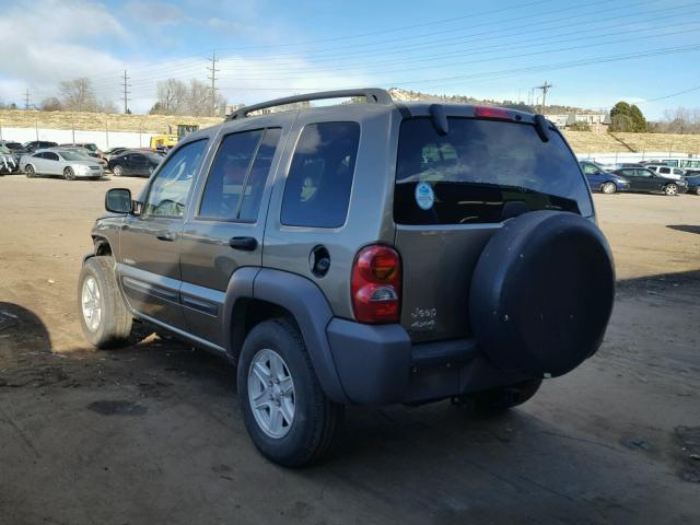 1J4GL48K14W152899 - 2004 JEEP LIBERTY SP GOLD photo 3