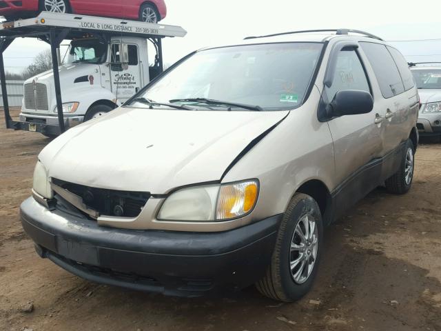 4T3ZF13C91U374637 - 2001 TOYOTA SIENNA LE BEIGE photo 2