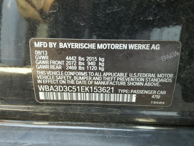WBA3D3C51EK153621 - 2014 BMW 328 D BLACK photo 10
