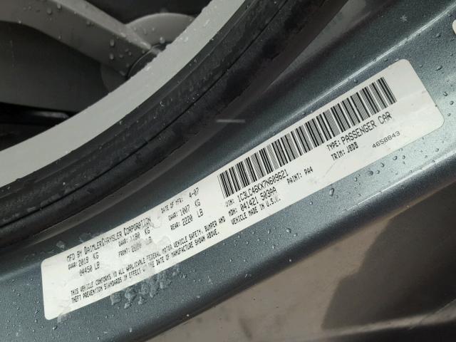 1C3LC46KX7N609621 - 2007 CHRYSLER SEBRING GRAY photo 10