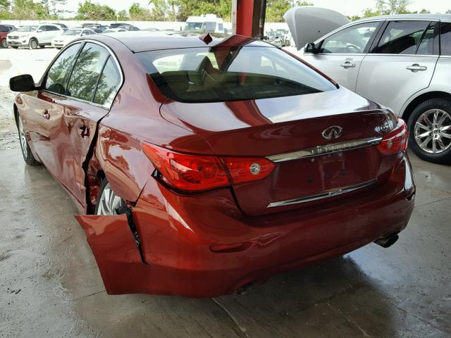 JN1EV7AP0GM303085 - 2016 INFINITI Q50 PREMIU RED photo 3