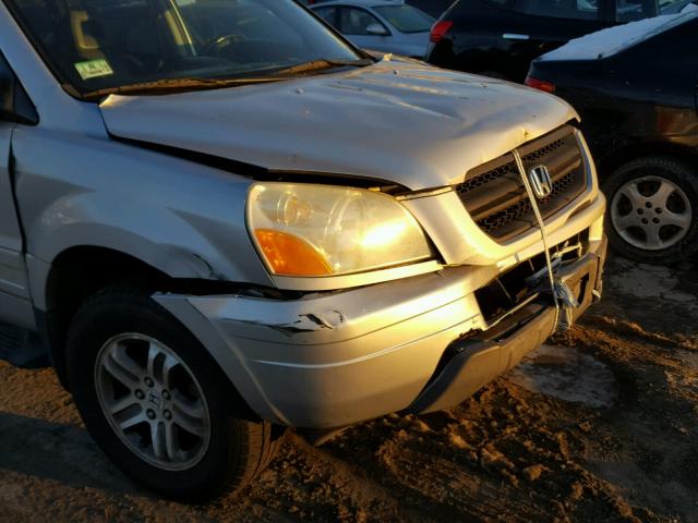 2HKYF18534H550972 - 2004 HONDA PILOT EXL GRAY photo 9