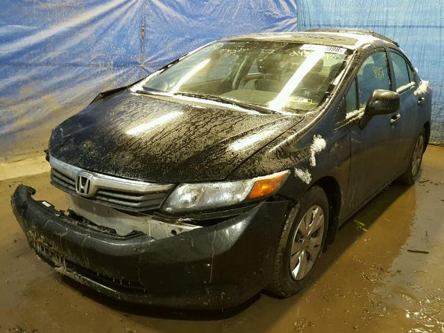 19XFB2F57CE367282 - 2012 HONDA CIVIC LX BLACK photo 2