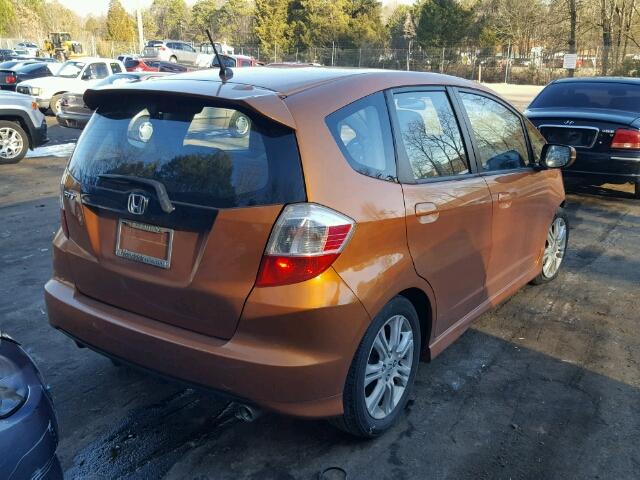 JHMGE88419S041467 - 2009 HONDA FIT SPORT ORANGE photo 4